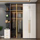 Modern Tempered Glass Doors Wardrobe Wood Frame Wardrobe without Light