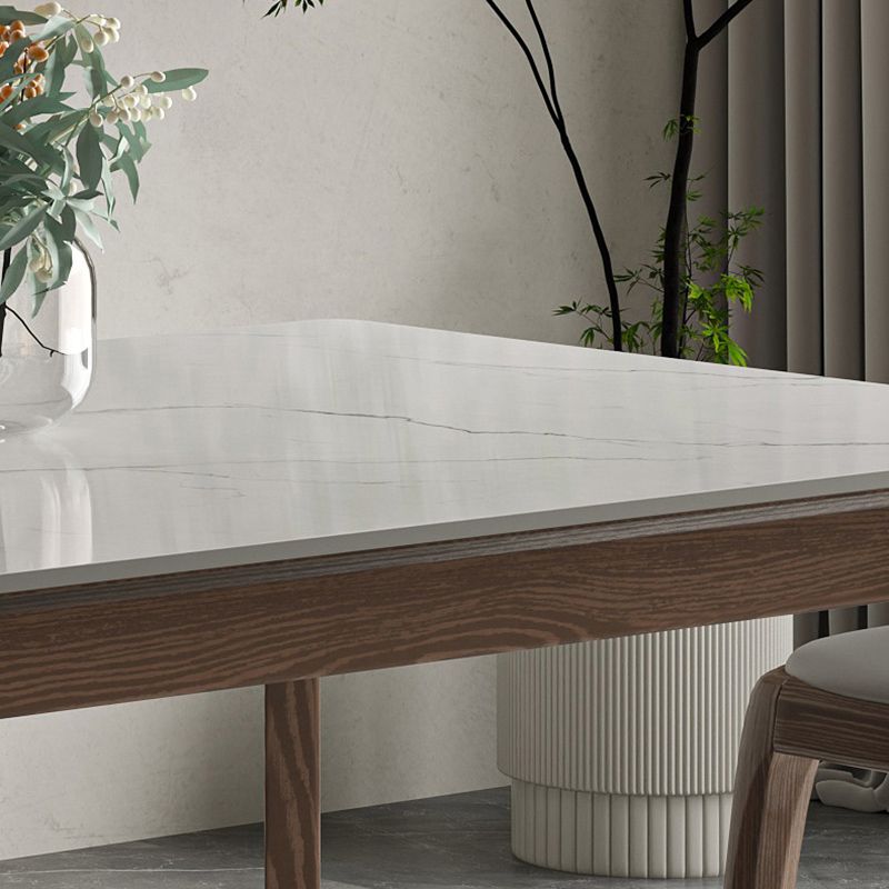 Modern 1/4/5/7 Pieces Dining Table Set Stone Rectangle Furniture in White Clearhalo 'Dining Room Sets' 'Dining Tables & Seating' 'dining_room_set' 'furn' 'furn_dining_room_set' 'Furniture' 'Kitchen & Dining Furniture' 1200x1200_0680e7d6-eb33-4cab-9c8c-7f396789d0a3