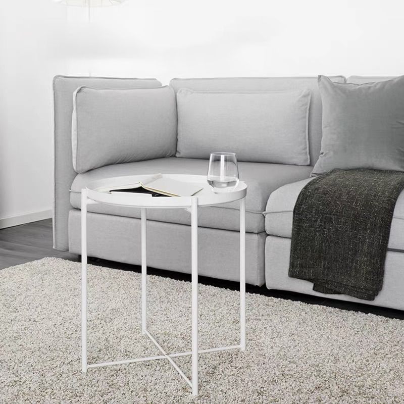 4 gambe Materiale di ferro da design Materiale in ferro verde/bianco/giallo Tavolo rotondo superiore tavolino