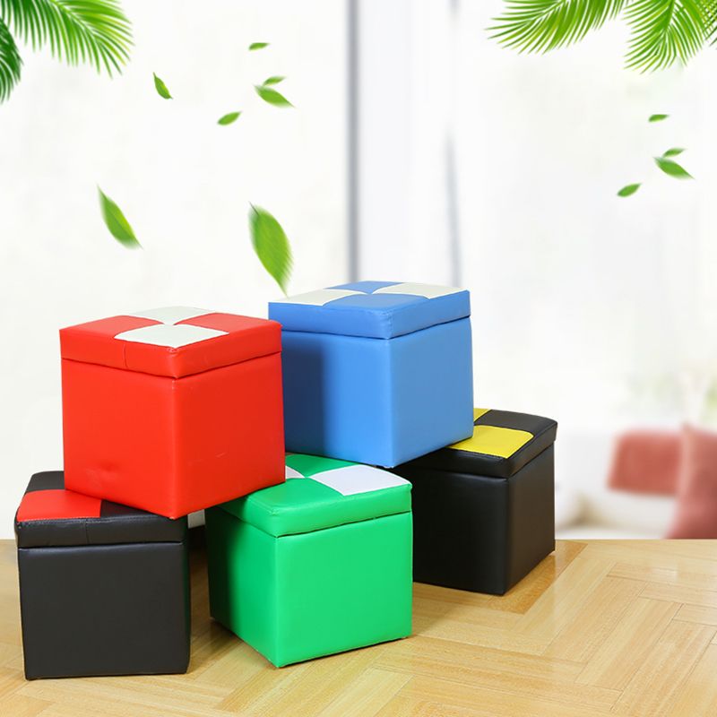 Modern Color Block Square Cube Water Resistant Storage Ottoman Clearhalo 'furn' 'furn_ottomans_poufs' 'Furniture' 'Living Room Furniture' 'Ottomans & Poufs' 'ottomans_poufs' 1200x1200_068366c3-4364-4c29-a808-ec01c664b07e