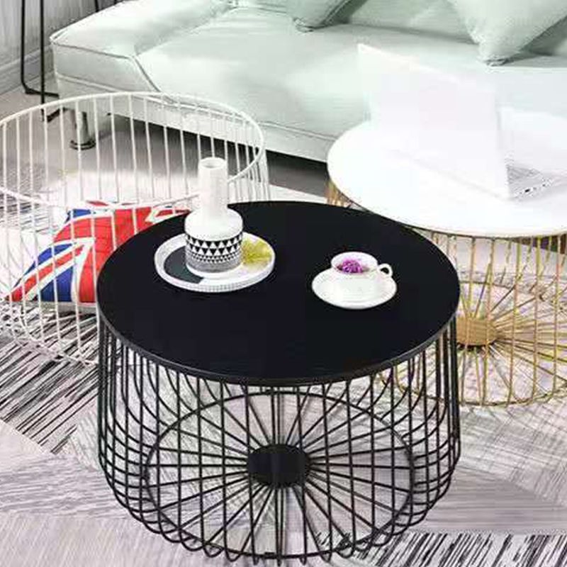 Iron Round Coffee or End Table Mid-Century Modern Frame Coffee Table Clearhalo 'Coffee & Accent Tables' 'Coffee Tables' 'coffee_tables' 'furn' 'furn_coffee_tables' 'Furniture' 'Living Room Furniture' 1200x1200_0683af05-81be-4beb-9b4e-d0d6cde79c7a