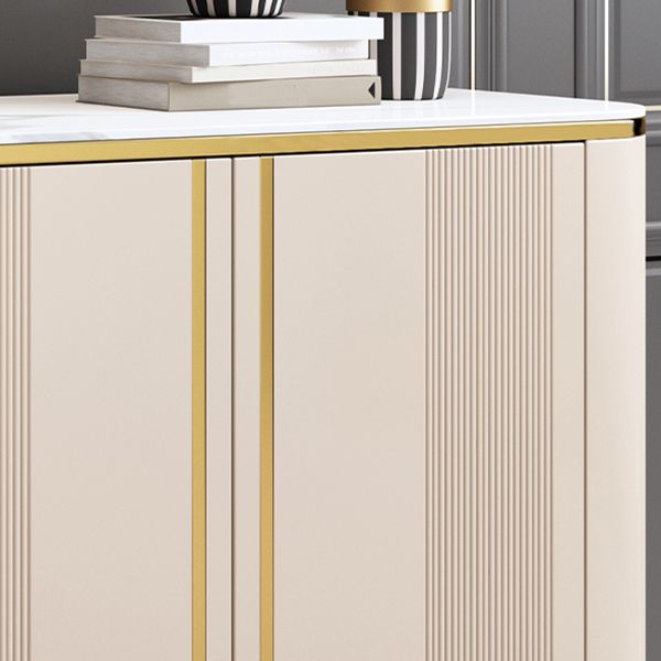 Armadietto di sideboard in pietra e legno con cassetti a buffet glam