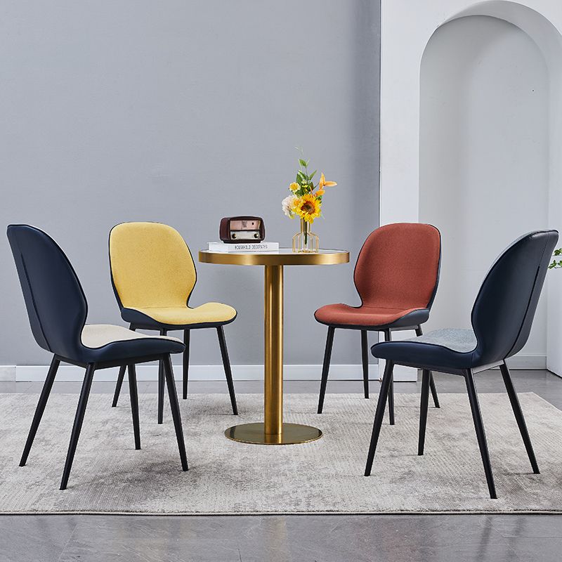 Home Scandinavian Side Chair Upholstered Solid Back Metal Dining Room Chair Clearhalo ' kitchen&dining_furn' 'Dining Chairs' 'Dining Tables & Seating' 'dining_chair' 'furn' 'furn_dining_chair' 'Furniture' 'furniture_dining_chair' 'Kitchen & Dining Furniture' 'kitchen' 1200x1200_068503bb-5476-4e43-940c-25ca65bb1a19