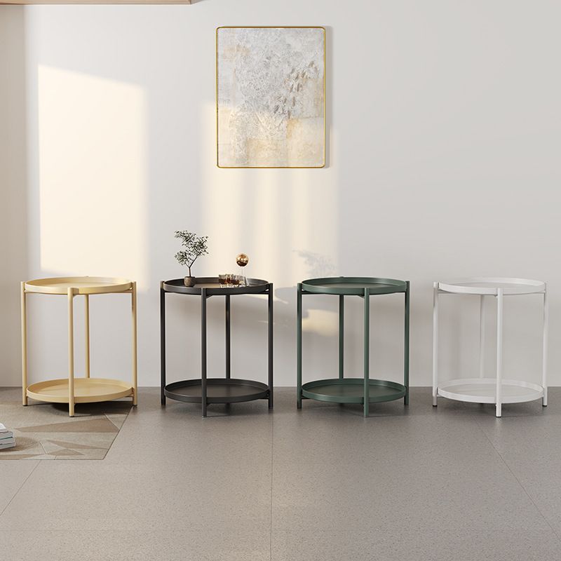 20,4 "4 gambe alte 4 gambe/gambe trasversali tavolino in metallo tavolo laterale superiore del vassoio tondo