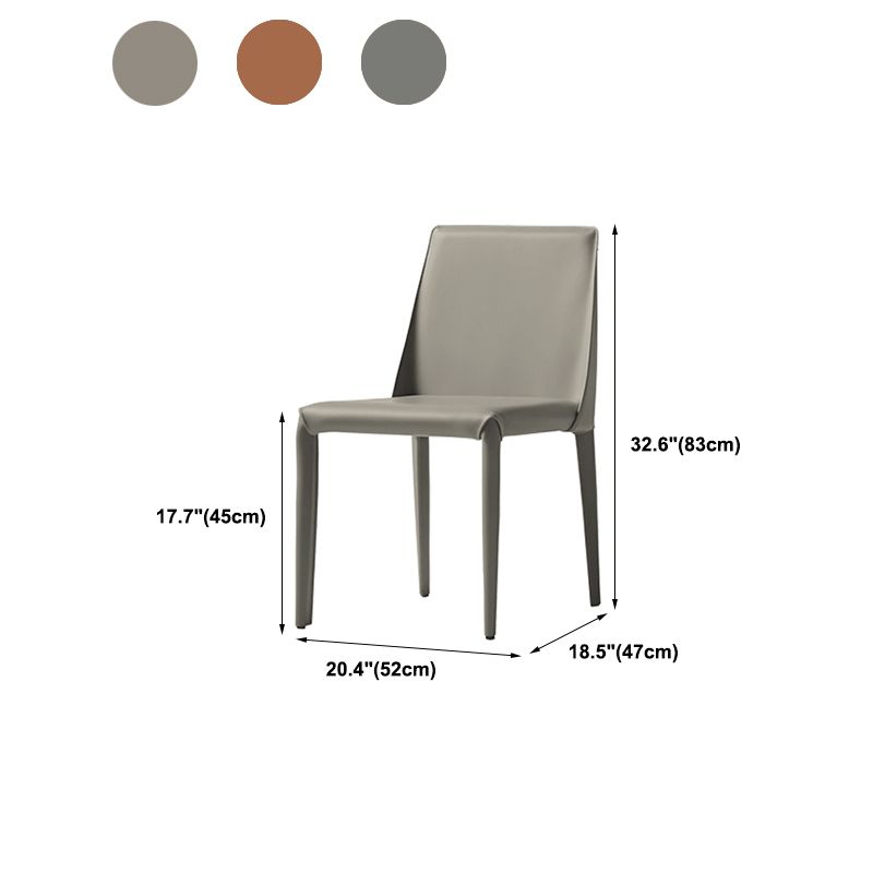 Mid-Century Modern Armless Side Chair Leather Basic Four Leg Side Chair Clearhalo 'Accent Chairs' 'accent_chairs' 'Chairs & Seating' 'furn' 'furn_accent_chairs' 'Furniture' 'Living Room Furniture' 1200x1200_06888c4a-d351-4821-b4b7-82af24c3ee10