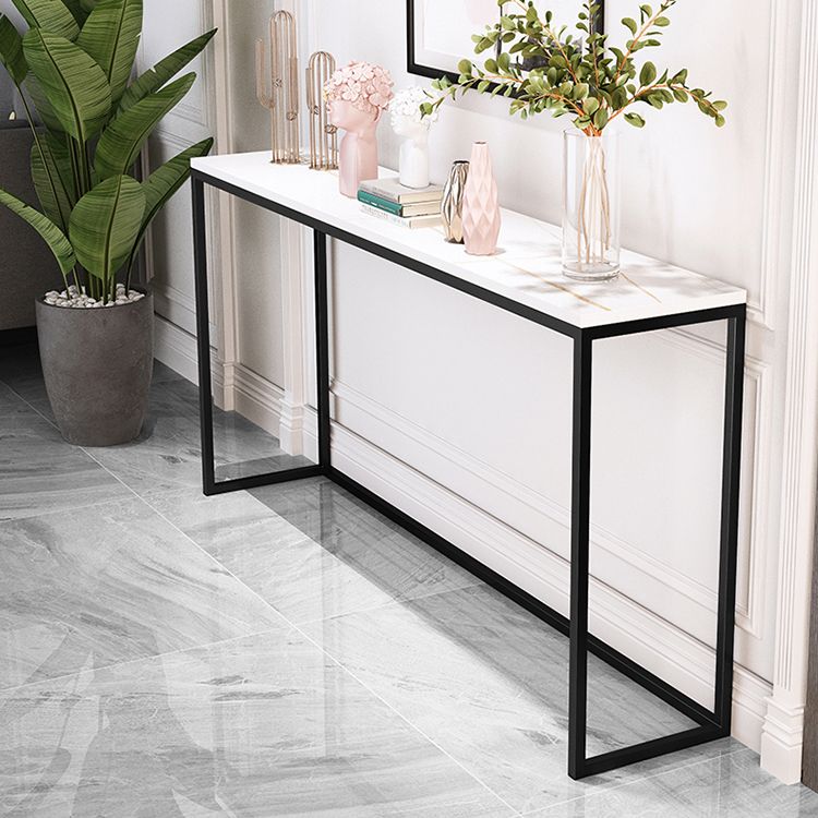 Tavolo di divano console rettangolare moderno tavolo di accento alto 33,46 pollici con 1 scaffale