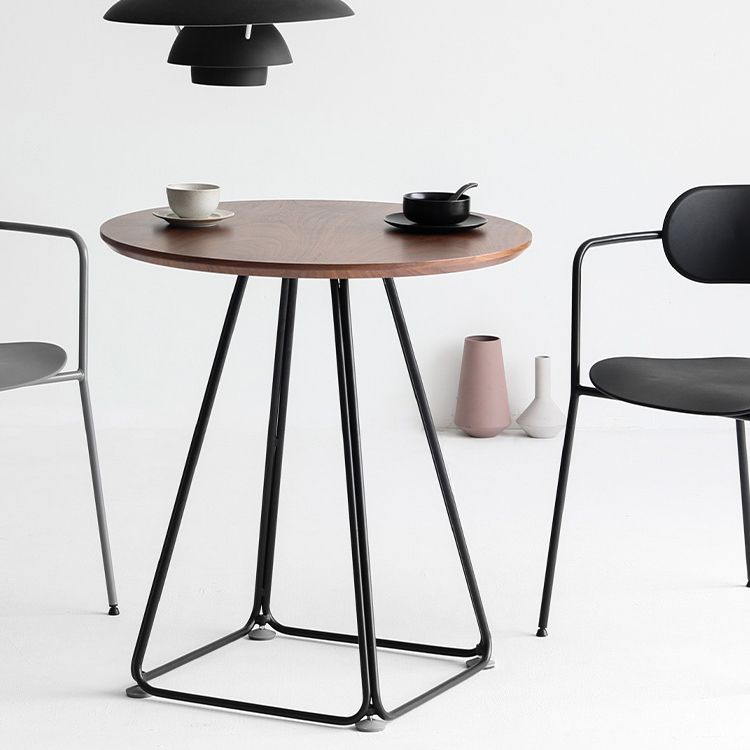 Modern Round Dining Table Wooden Dining Table with Metal Base for Kitchen Clearhalo 'Bar Furniture' 'Bar Tables' 'bar_tables' 'Dining Tables & Seating' 'Dining Tables' 'dining_table' 'furn' 'furn_bar_tables' 'Furniture' 'furniture_dining_table' 'Kitchen & Dining Furniture' 'kitchen' 'kitchen_dining_table' 1200x1200_068ab505-c10c-4e84-b54f-cba84ef17c4d