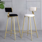 Glam Armless Backrest Counter Stool Steel Cafe Bar Stool with Velvet Cushion and Pedal Clearhalo 'Bar Furniture' 'Bar Stools' 'bar_stools' 'furn' 'furn_bar_stools' 'furniture_bar_stools' 'Kitchen & Dining Furniture' 'kitchen&dining_furn' 'kitchen' 'kitchen_furn' Furniture' 1200x1200_068c2e3b-c8ed-44c1-851b-15b123211585