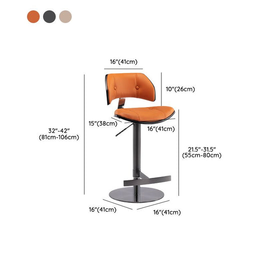 Industrial Rotatable Bar Stool Low Back Counter Bar Stool for Home