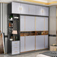 Engineered Wood Wardrobe Cabinet Contemporary Grey Wardrobe Armoire