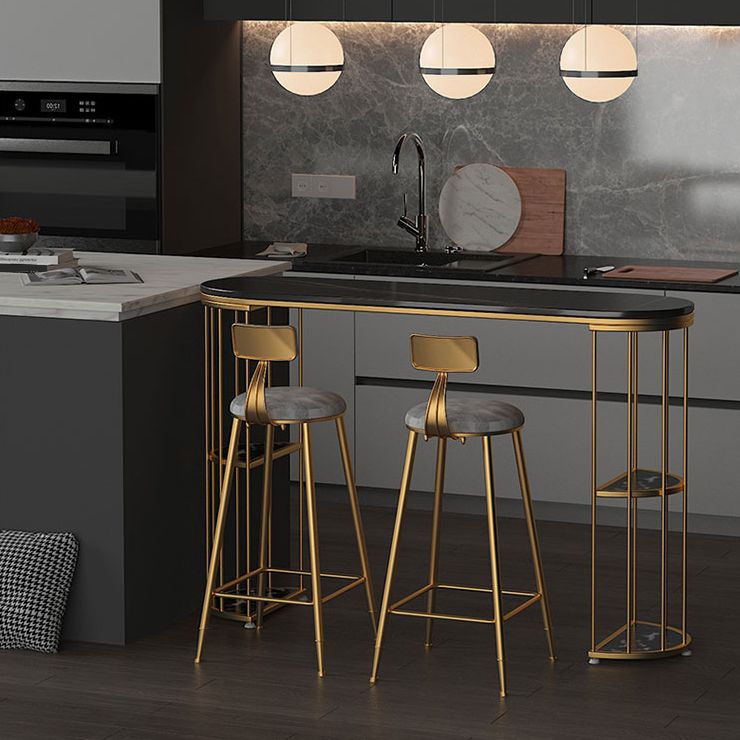 Woonkamer voetsteun barkiek met metalen basis Scandinavische bar en tegenstoel