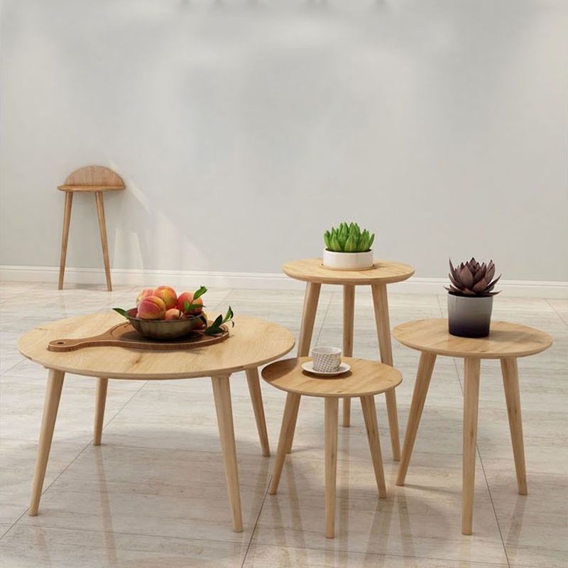 Solid Wood Nordic 3 Legs Side Table Natural/White Round End Table Clearhalo 'Coffee & Accent Tables' 'End & Side Tables' 'end_side_table' 'end_side_tables' 'furn' 'furn_end_side_tables' 'Furniture' 'furniture_end_side_table' 'Living Room Furniture' 1200x1200_068e9bd1-98e9-4bed-8df1-76fa5415919b