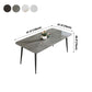 Modern Style Dining Table Rectangle Sintered Stone Dining Table with Black Frame Clearhalo ' dining_table' 'Dining Tables & Seating' 'Dining Tables' 'furn' 'furn_dining_table' 'Furniture' 'furniture_dining_table' 'Kitchen & Dining Furniture' 'kitchen&dining_furn' 'kitchen' 'kitchen_dining_table' 1200x1200_068f2222-6a99-4c33-995e-0ef8e68b704d