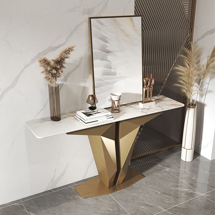 Mesa de consola de piedra mesa de acento rectangular moderno, 33.46 "de alto
