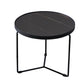 Style moderne Slate / Wood Top Metal Fer Base Rond Table basse