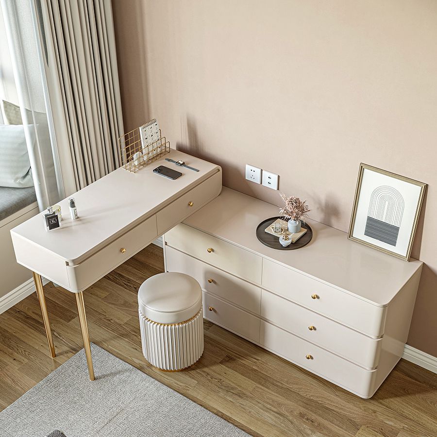 White Solid Wood Makeup Vanity Desk Bedroom Vanity Dressing Table Set Clearhalo 'Bedroom Furniture' 'furn' 'furn_makeup_vanities' 'Furniture' 'Makeup Vanities' 'makeup_vanities' 1200x1200_06955d9d-2054-45f5-88d0-e0949dab7e35