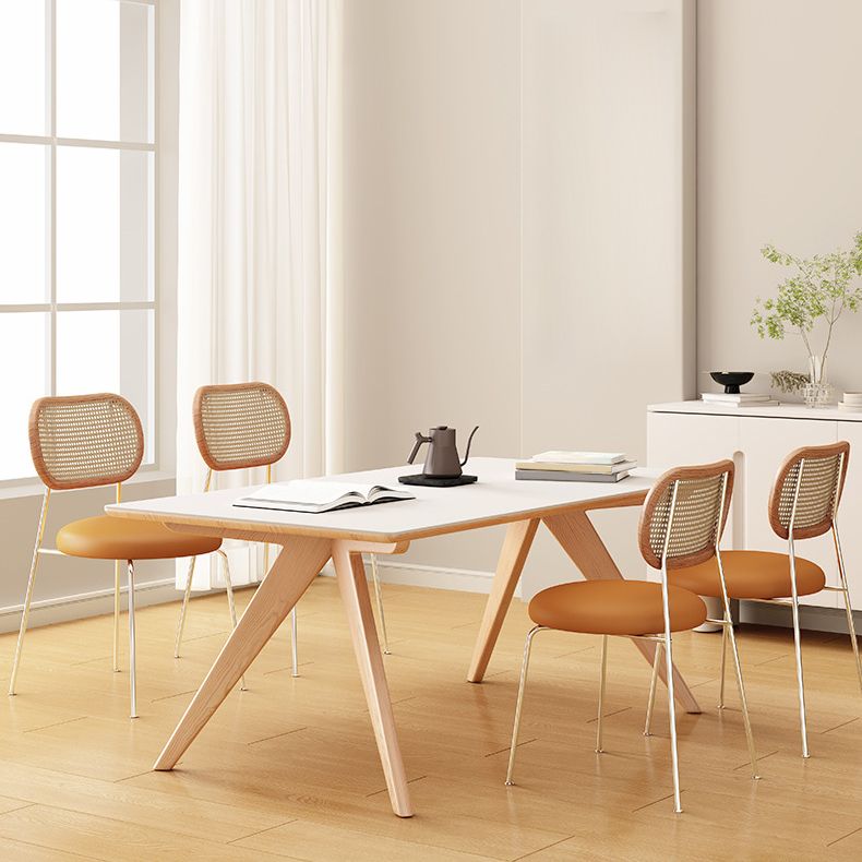 Moderne 1/2/5 Stück Möbel Stein Rechteck Speisestühle in Weiß festgelegt