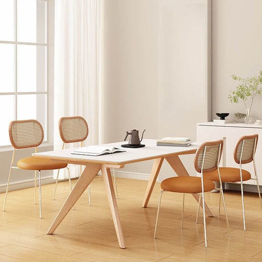 Sillas de comedor rectangle de piedra de 1/2/5 piezas modernas en blanco