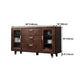 Modern Rubberwood Solid Wood Sideboard 34.5" H Brown Credenza for Dining Room Clearhalo 'buffet_sideboard' 'Buffets & Sideboards' 'Furniture' 'furniture_buffet_sideboard' 'Kitchen & Dining Furniture' 1200x1200_06971ab4-622b-4b8d-91f7-352926ec0c86
