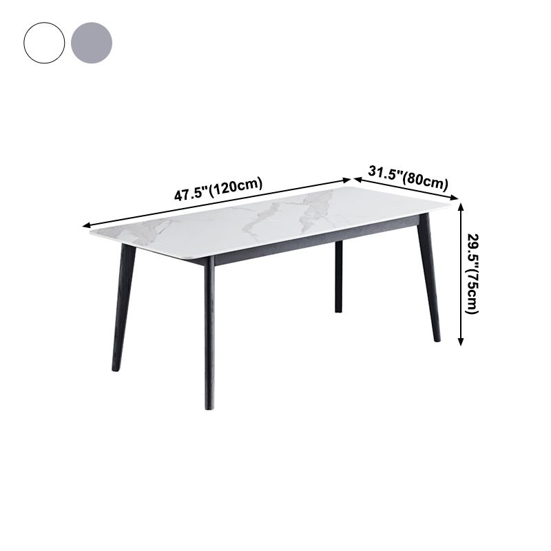 Solid Wood Mid-Century Modern Table Rectangle Sintered Stone Top Table for Dining Room Clearhalo ' dining_table' 'Dining Tables & Seating' 'Dining Tables' 'furn' 'furn_dining_table' 'Furniture' 'furniture_dining_table' 'Kitchen & Dining Furniture' 'kitchen&dining_furn' 'kitchen' 'kitchen_dining_table' 1200x1200_069751f3-c599-42a7-9251-575765160c0f