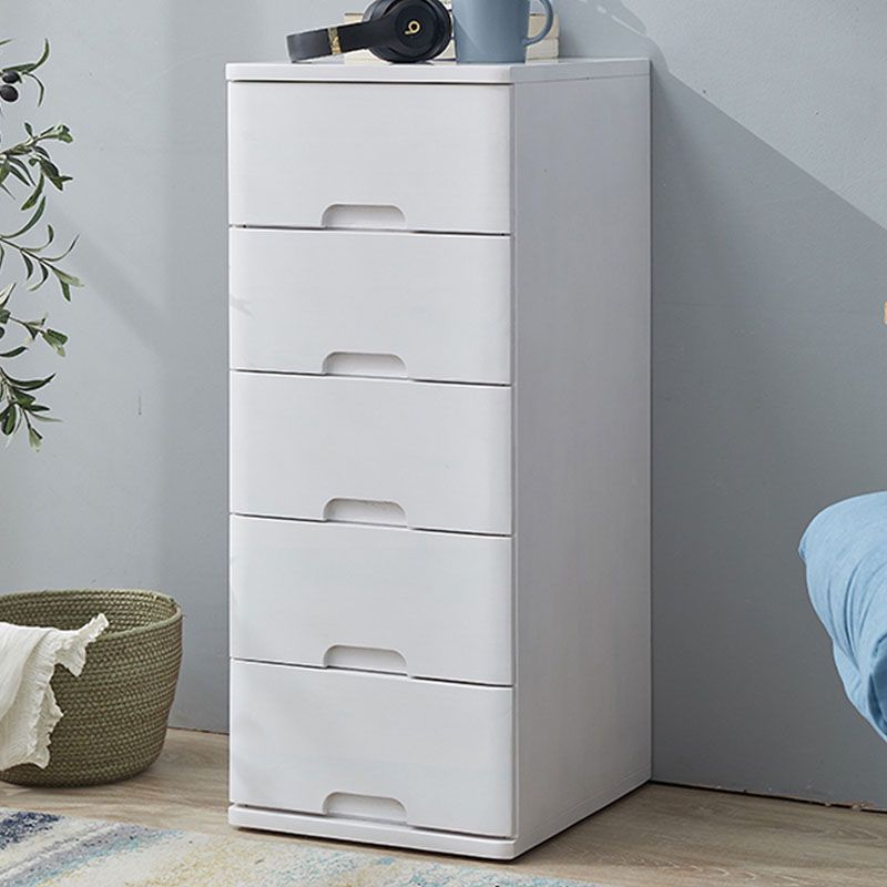 White and Brown Wooden Lingerie Chest Vertical Storage Chest Dresser with Wheels Clearhalo 'Bedroom Furniture' 'Dressers & Chests' 'dressers_chests' 'furn' 'furn_dressers_chests' 'Furniture' 1200x1200_069763cf-f34f-4ab9-b289-4d301464ba8e