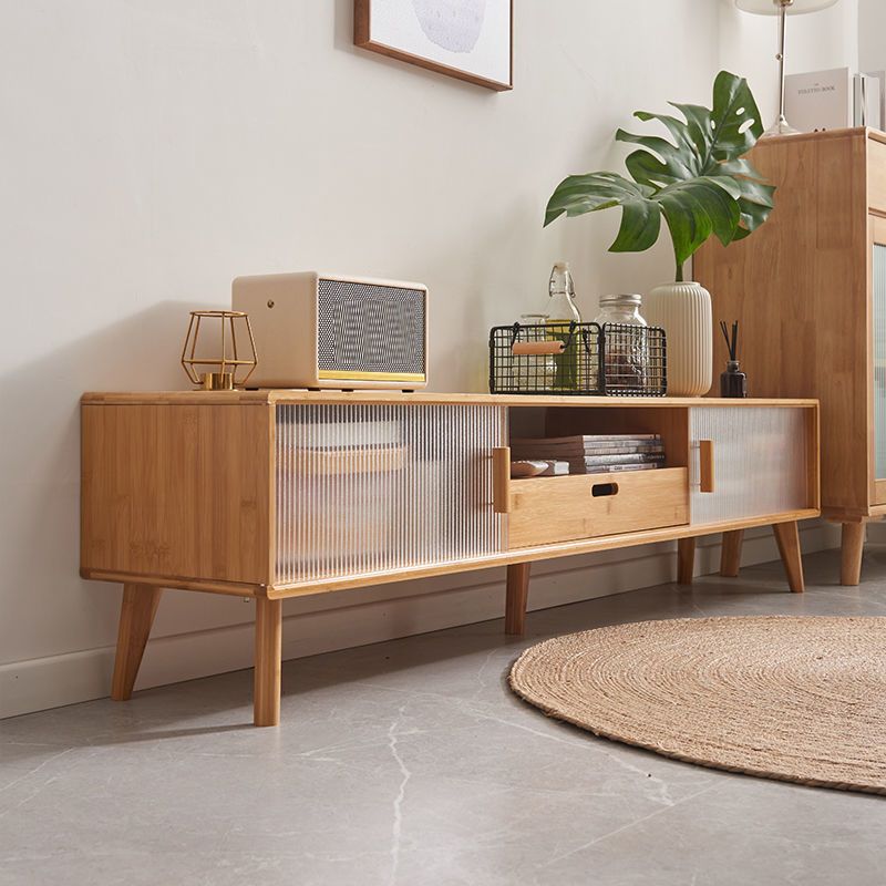 Consola escandinava para TV, consola multimedia de madera, soporte para TV con patas