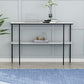 Tabella della console di marmo moderna 12 "W Rettangolo 1 Tavolo di accento per la sala per Hall
