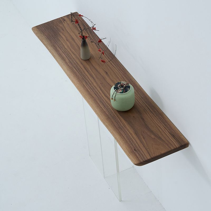 Contemporary Walnut Console Accent Table with Rectangle Top for Hall Clearhalo 'Console Tables' 'console_tables' 'Entry & Mudroom Furniture' 'furn' 'furn_console_tables' 'Furniture' 1200x1200_06996094-be0b-4787-b7bf-a4cc2d30523f