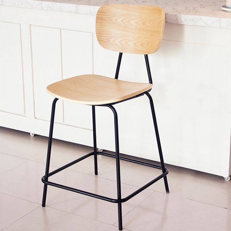 Taburetes contemporáneos de barra sin brazo con la base de metal negro