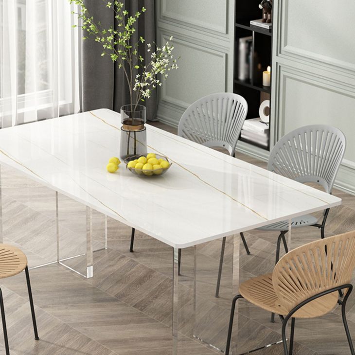 Modern Rectangle White Dining Table Set 1/2/5/7 Pieces Dining Set for Home Use Clearhalo 'Dining Room Sets' 'Dining Tables & Seating' 'dining_room_set' 'furn' 'furn_dining_room_set' 'Furniture' 'furniture_dining_room_set' 'Kitchen & Dining Furniture' 1200x1200_069c3429-ed3e-40da-8737-e29e3a96ff43