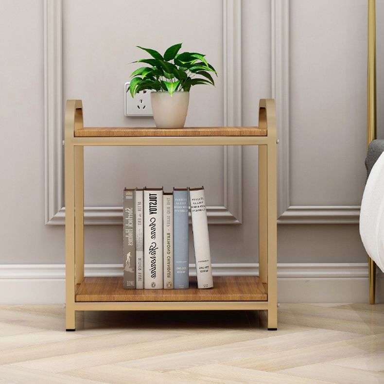 Wooden and Metal Bedside Cabinet Modern Minimalist Open Bedside Table with Legs Clearhalo 'Bedroom Furniture' 'furn' 'furn_night_stand' 'Furniture' 'night_stand' 'Nightstands' 1200x1200_069dc27c-d15f-447c-b08e-3600f61d3628