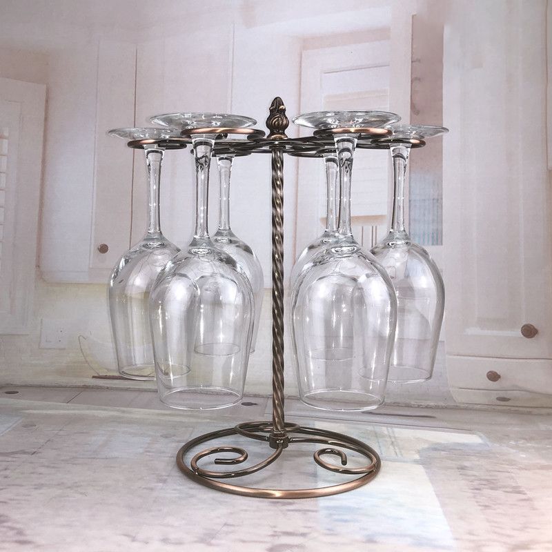 Artilla para vino de metal industrial Ventilador de mesa o encimera de vidrio para la cocina