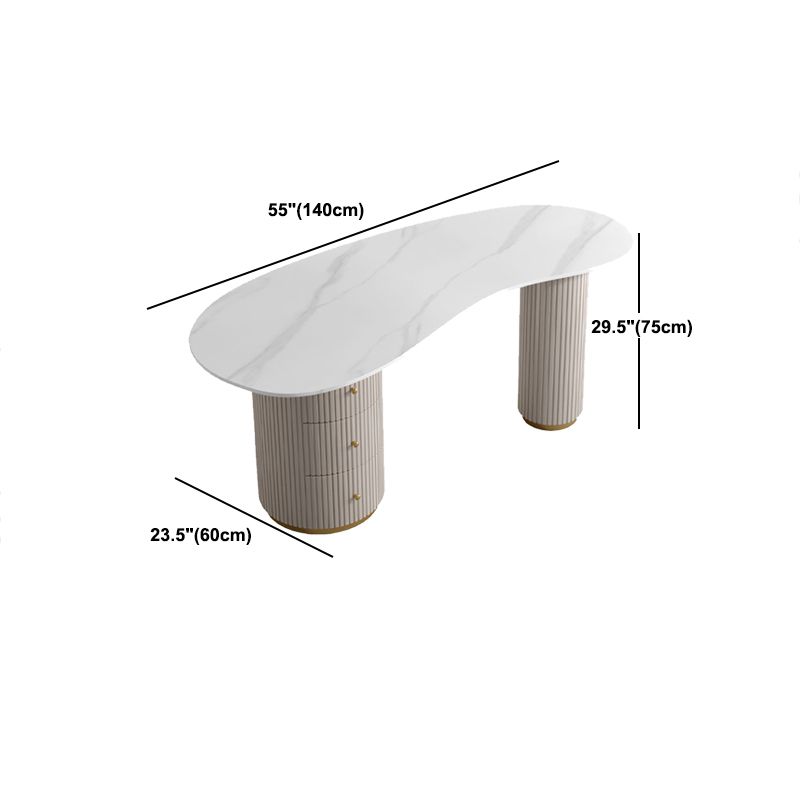 Modern & Contemporary Office Desk Curved Laptop Table with Drawers Clearhalo 'furn' 'furn_office_desk' 'Furniture' 'Office Desks' 'Office Furniture' 'office_desk' 1200x1200_069e5193-187f-4ac1-8c29-04a950e48fb9