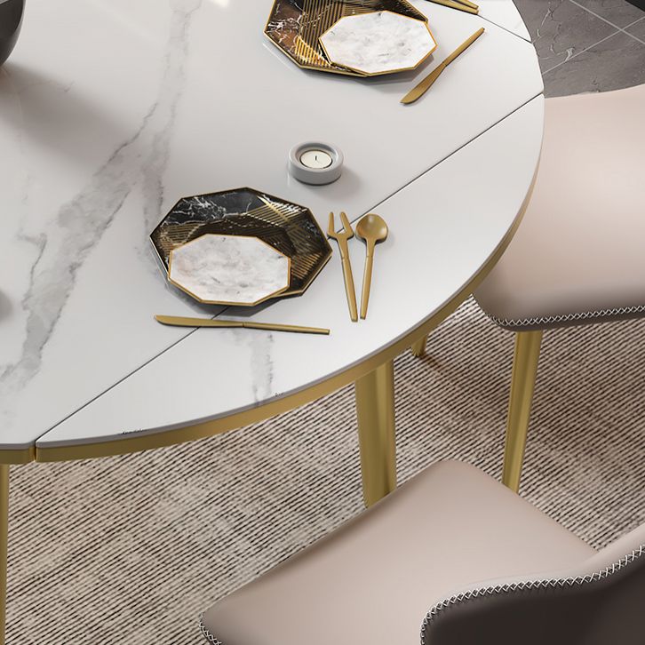 Glam 1/2/5/7 Pieces Dining Set Round Sintered Stone Dining Table for Dining Room Clearhalo 'Dining Room Sets' 'Dining Tables & Seating' 'dining_room_set' 'furn' 'furn_dining_room_set' 'Furniture' 'furniture_dining_room_set' 'Kitchen & Dining Furniture' 'kitchen&dining_furn' 'kitchen' 1200x1200_069edb33-0d7b-466a-a40c-a65f1199a614