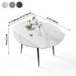Modern Style Sintered Stone Dining Table 51.18'' Round Drop-Leaf Table with 4 Legs Clearhalo ' dining_table' 'Dining Tables & Seating' 'Dining Tables' 'furn' 'furn_dining_table' 'Furniture' 'furniture_dining_table' 'Kitchen & Dining Furniture' 'kitchen&dining_furn' 'kitchen' 'kitchen_dining_table' 1200x1200_069fda6c-9c62-4f64-ad74-4759b48ce122