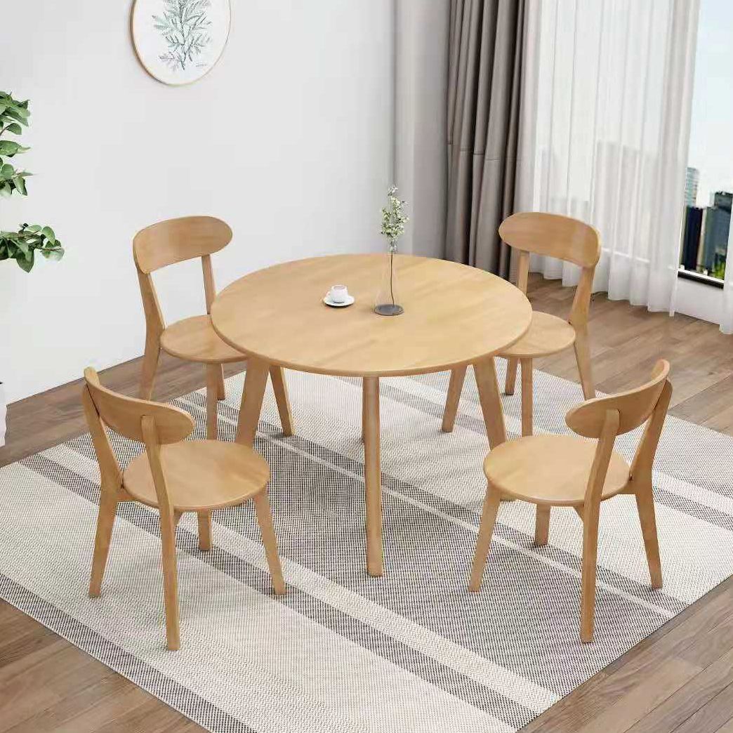 Contemporary Solid Wood Round Dining Table Kitchen Standard Dining Table with 4 Legs Base Clearhalo ' dining_table' 'Dining Tables & Seating' 'Dining Tables' 'furn' 'furn_dining_table' 'Furniture' 'furniture_dining_table' 'Kitchen & Dining Furniture' 'kitchen&dining_furn' 'kitchen' 'kitchen_dining_table' 1200x1200_06a0f4f3-2ac1-4da7-a05b-84daffa93c59