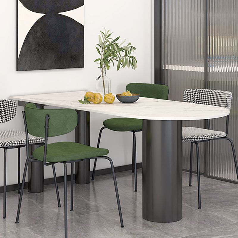 Metal Modern Free Form Table Sintered Stone Table for Dining Room and Kitchen Clearhalo ' dining_table' 'Dining Tables & Seating' 'Dining Tables' 'furn' 'furn_dining_table' 'Furniture' 'furniture_dining_table' 'Kitchen & Dining Furniture' 'kitchen&dining_furn' 'kitchen' 'kitchen_dining_table' 1200x1200_06a248cc-2ac7-430c-8d87-e72f087cdf6d