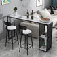 Marble Bar Table with Rectangle Table Top Double Pedestal Table with 41.3-inch Height Clearhalo 'Bar Furniture' 'Bar Tables' 'bar_tables' 'furn' 'furn_bar_tables' 'Furniture' 'furniture_bar_tables' 'Kitchen & Dining Furniture' 1200x1200_06a257e2-9278-47f2-9bfc-c67f3a75fcdd