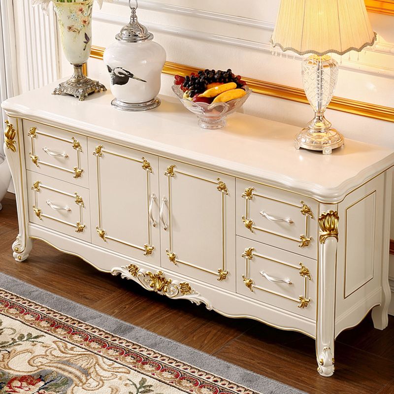 Sideboard glam sideboard in legno in gomma con porta e cassetto per soggiorno