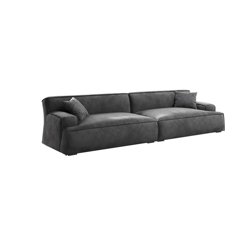 Nordic Living Room Square Arm Standard Sofa Dark Gray Geunine Leather Settee Clearhalo 'furn' 'furn_sofas' 'Furniture' 'furniture_sofas' 'Living Room Furniture' 'Sofa' 'sofas' 1200x1200_06a47175-3d1f-42cd-9eb5-e26c00d21d89