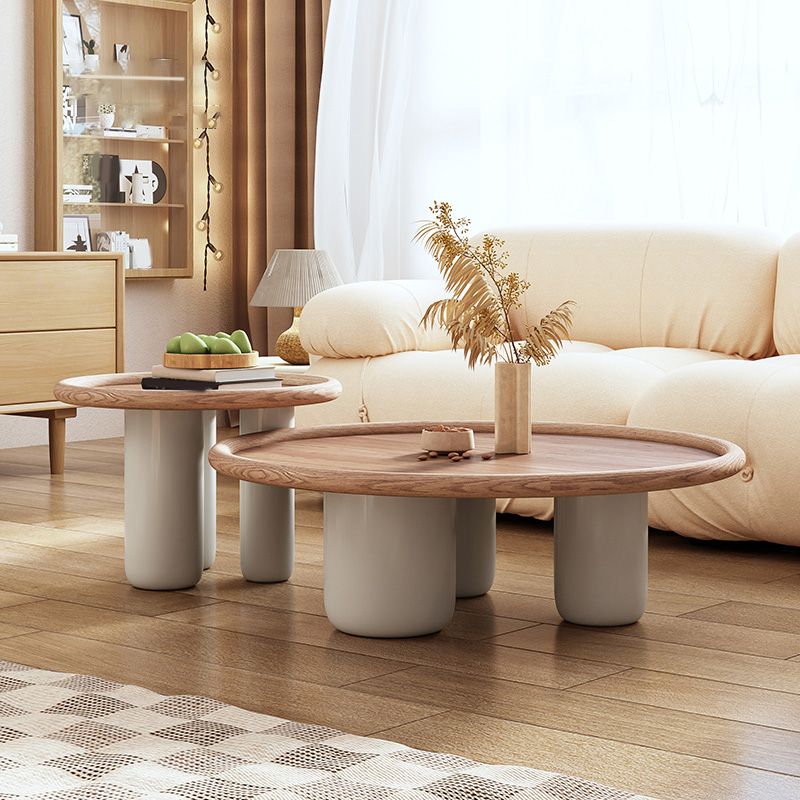 Solid Wood Tray Top Coffee Cocktail Table with 3 Legs in Brown Clearhalo 'Coffee & Accent Tables' 'Coffee Tables' 'coffee_tables' 'furn' 'furn_coffee_tables' 'Furniture' 'Living Room Furniture' 1200x1200_06a481c0-067a-4c23-bcfd-74c36dde1e86