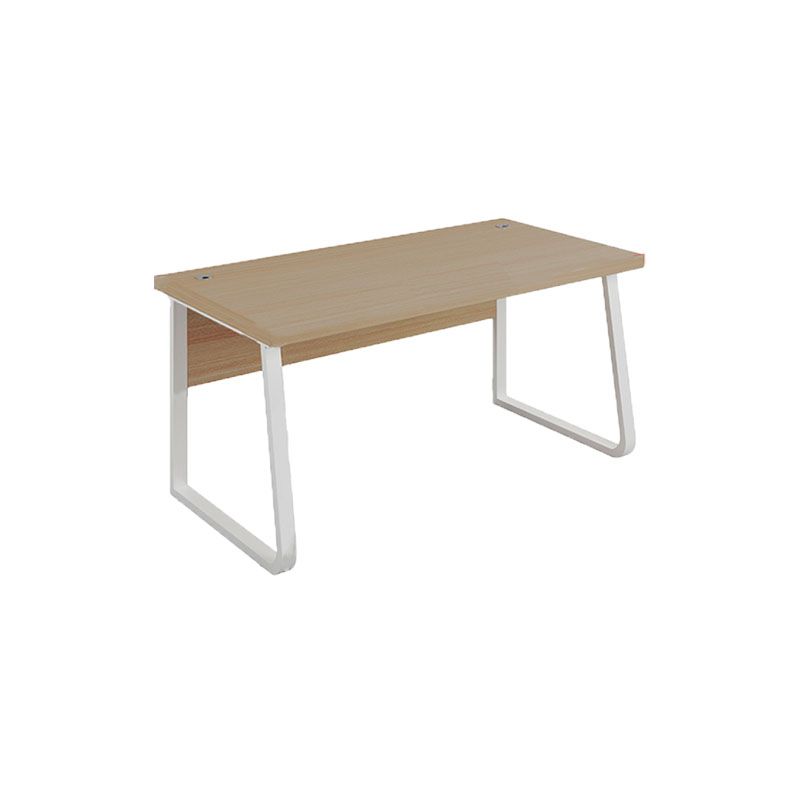 Scrivania rettangolare da ufficio in legno e scrivania in metallo, naturale
