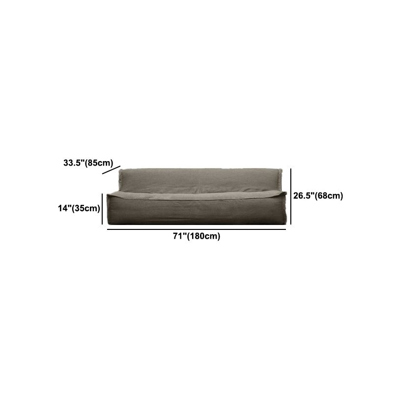 Gray Armless Sofa Washable Contemporary Sofa for Living Room, Apartment