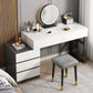 Modern Wooden Vanity Desk in White Modern with Drawers Dressing Table