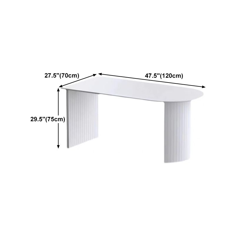 Sintered Stone and Ash Wood White Table Modern Dining Table with Double Pedestal Clearhalo 'Dining Tables & Seating' 'Dining Tables' 'dining_table' 'furn' 'furn_dining_table' 'Furniture' 'furniture_dining_table' 'Kitchen & Dining Furniture' 'kitchen' 'kitchen_dining_table' 1200x1200_06a77a5d-ef71-45d1-96ff-6af449e387aa