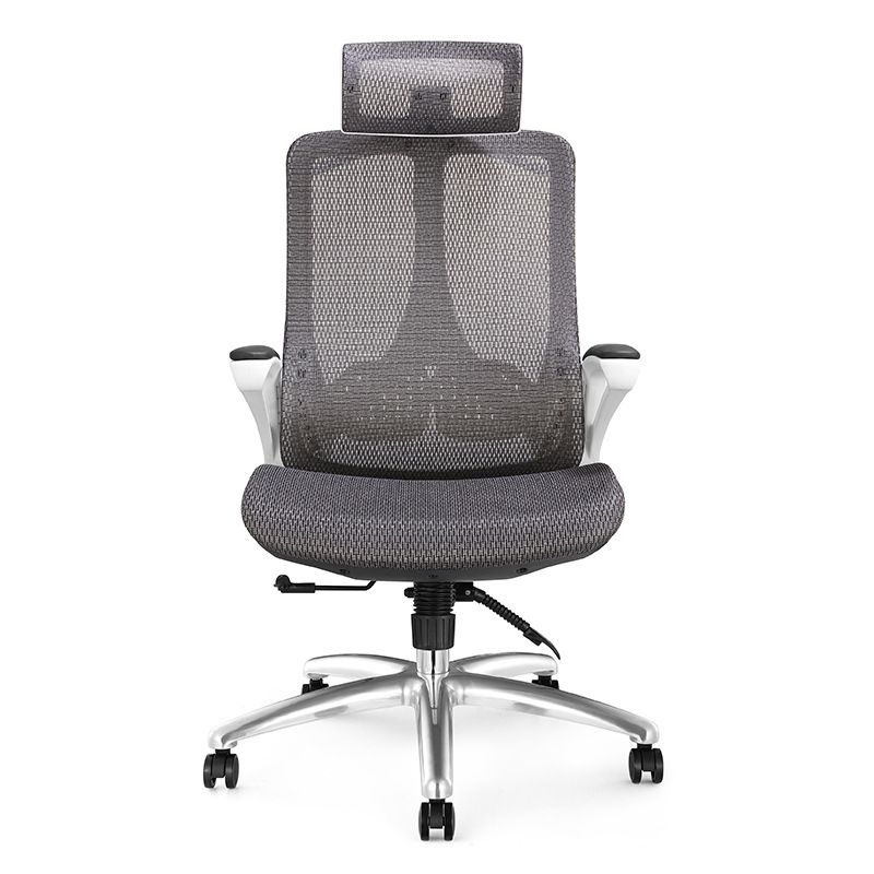 Modern Black and White Chair Home Office Chair with Metal Base Clearhalo 'furn' 'furn_office_chair' 'Furniture' 'furniture_office_chair' 'Office Chairs' 'Office Furniture' 'office_chair' 1200x1200_06a7c06b-823e-4f47-a75c-8d87b5b2c940