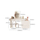 White Make-up 15.74" Wide Vanity Makeup Vanity Desk Table with Drawers