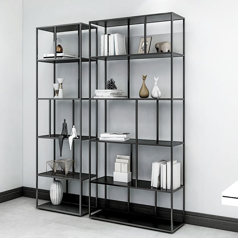Office Etagere Bookshelf Modern Bookcase with Rectangle Shelves