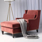 Divano chaise longue moderno imbottito in misto cotone con braccioli quadrati