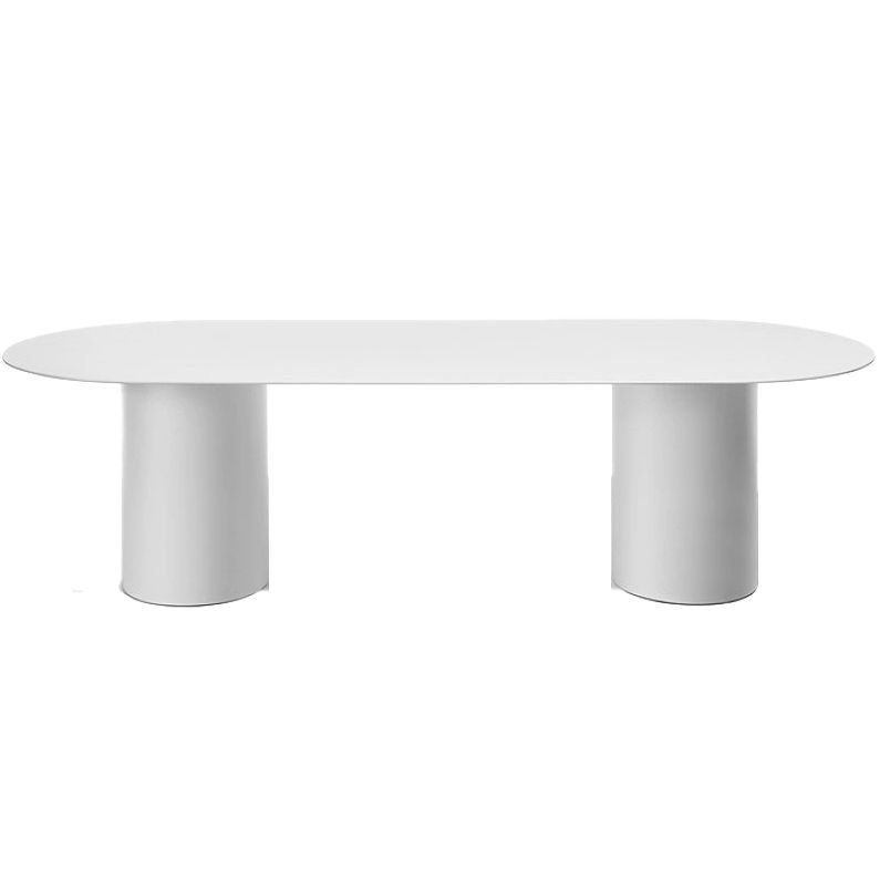 Eigentijdse ovaal kantoor bureau witte den houten schrijfbureau